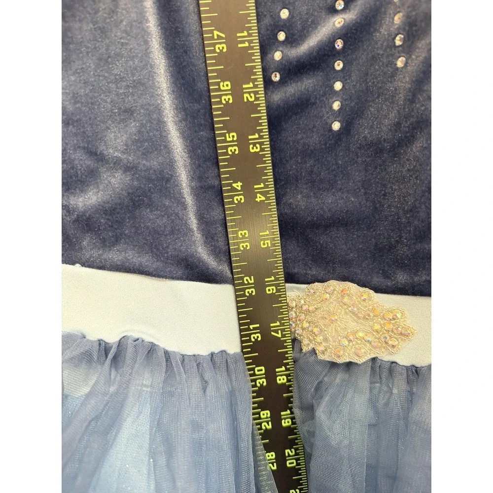 Weissman‎ Ballet Costume Dress Blue Velvet Tulle Lyrical Recital Adult Small SA